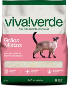 areia higienica biodegradavel para gatos 4kg viva verde